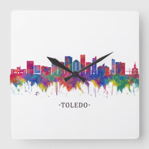 Toledo Ohio Skyline Square Wall Clock