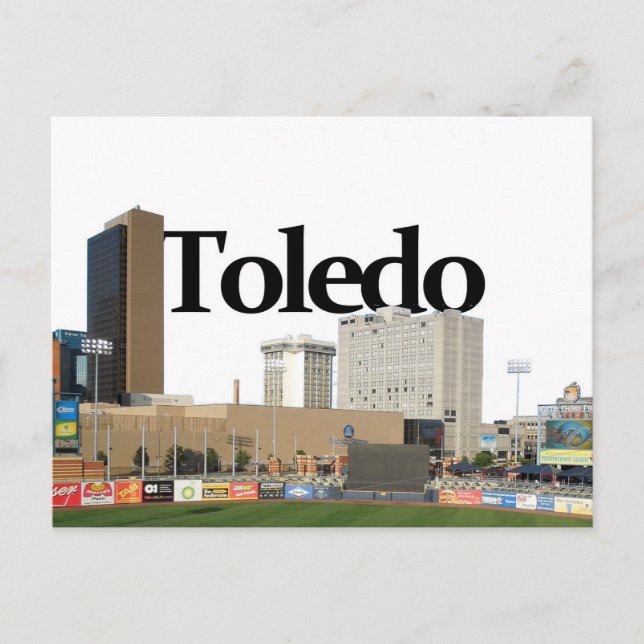 Toledo Ohio Skyline with Toledo in the Sky Postcard (Front)