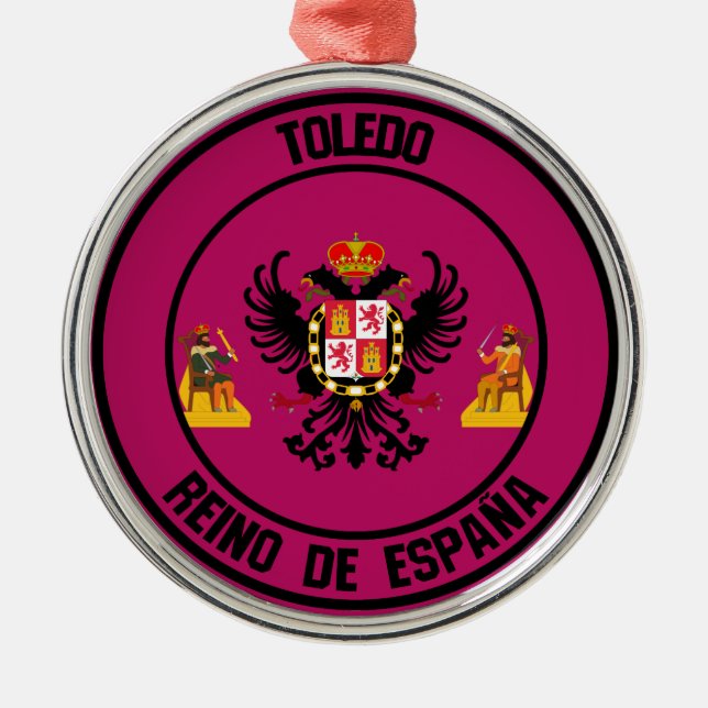 Toledo Round Emblem Metal Tree Decoration (Front)