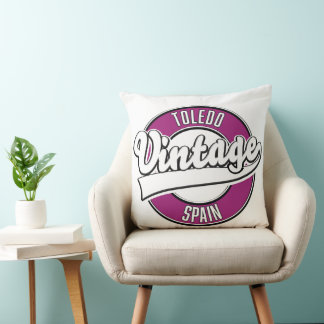 Toledo spain retro style logo cushion