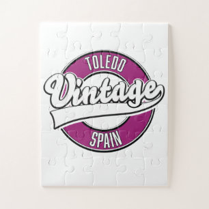 Toledo spain retro style logo jigsaw puzzle