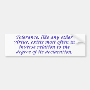 Tolerance Bumper Sticker