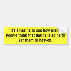 Tolerance vs hate bumper sticker