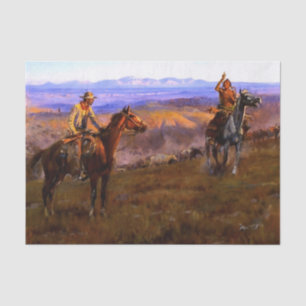 “Toll Collectors” Western Art by Charles M Russell Tissue Paper