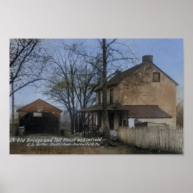 Toll House Covered Bridge Linfield PA Poster (Front)