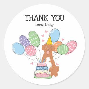 Toller Dog Birthday Party Favour Tags Sticker