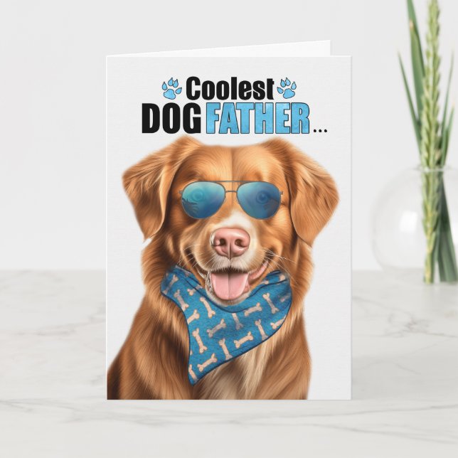 Tolling Retriever Dog Coolest Dad Father's Day Holiday Card (Front)