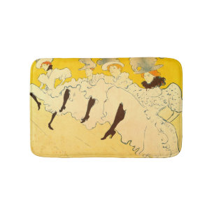 Tolouse Lautrec Dancing Girls Yellow Bath Mat