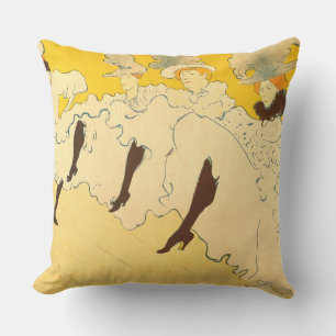 Tolouse Lautrec Dancing Girls Yellow Cushion