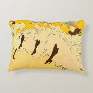 Tolouse Lautrec Dancing Girls Yellow Decorative Cushion