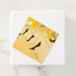 Tolouse Lautrec Dancing Girls Yellow Favour Tags