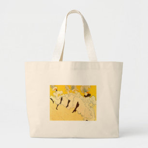 Tolouse Lautrec Dancing Girls Yellow Large Tote Bag