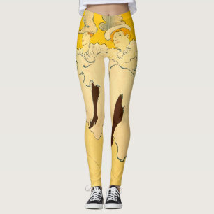 Tolouse Lautrec Dancing Girls Yellow Leggings