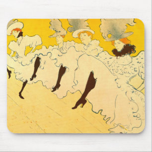 Tolouse Lautrec Dancing Girls Yellow Mouse Mat