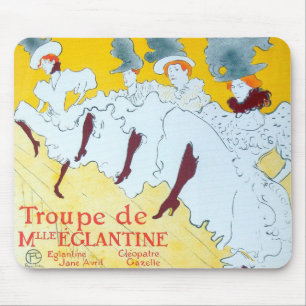 Tolouse Lautrec Dancing Girls Yellow Mouse Mat