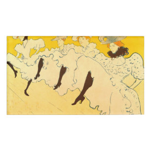 Tolouse Lautrec Dancing Girls Yellow Name Tag