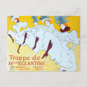 Tolouse Lautrec Dancing Girls Yellow Postcard