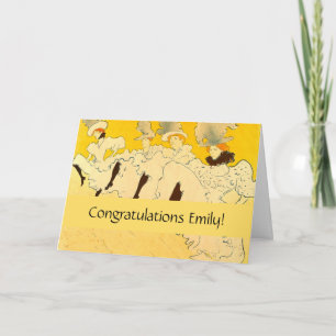 Tolouse-Lautrec Dancing Girls Yellow Poster Art Card