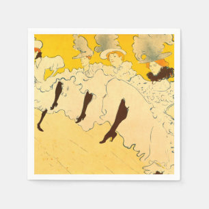 Tolouse-Lautrec Dancing Girls Yellow Poster Art Napkin