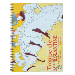 Tolouse-Lautrec Dancing Girls Yellow Poster Art Notebook