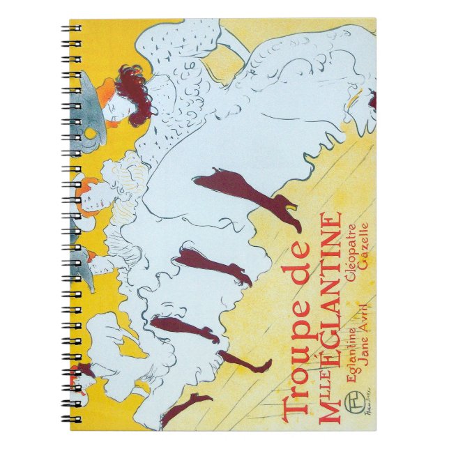 Tolouse-Lautrec Dancing Girls Yellow Poster Art Notebook (Front)