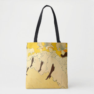 Tolouse-Lautrec Dancing Girls Yellow Poster Art Tote Bag