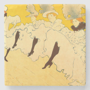 Tolouse Lautrec Dancing Girls Yellow Stone Coaster