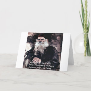 Tolstoy Anna Karenina Happy Families Alike Quote Card