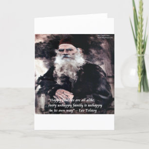 Tolstoy Anna Karenina Happy Families Alike Quote Card