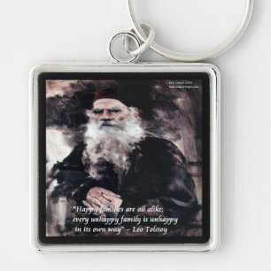 Tolstoy Anna Karenina Happy Families Alike Quote Key Ring