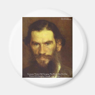 Tolstoy "Change Yourself" Wisdom Quote Gifts & Tee Magnet