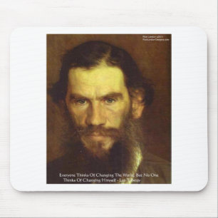 Tolstoy "Change Yourself" Wisdom Quote Gifts & Tee Mouse Mat