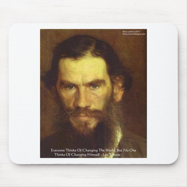 Tolstoy "Change Yourself" Wisdom Quote Gifts & Tee Mouse Mat (Front)