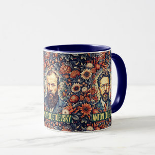 Tolstoy Dostoevsky Chekhov, Russian writers.  Mug