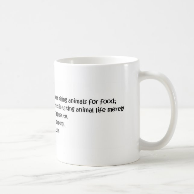 Tolstoy vegetarian quote coffee mug (Right)
