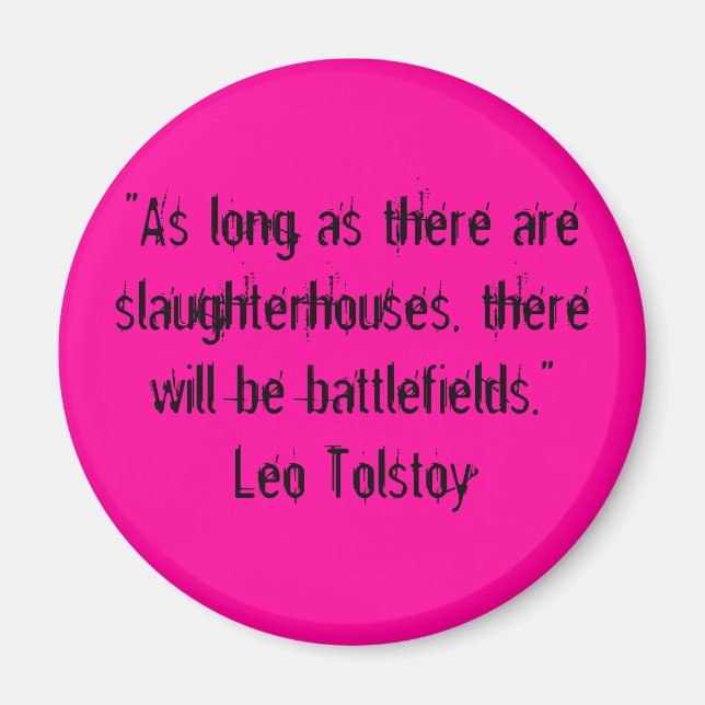 Tolstoy Vegetarian Quote Magnet (Front)