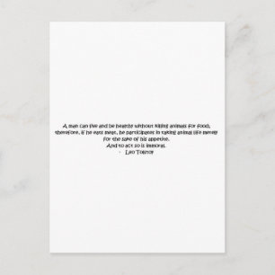 Tolstoy vegetarian quote postcard