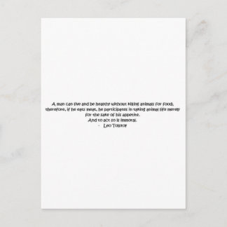 Tolstoy vegetarian quote postcard