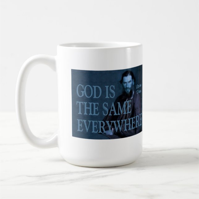 Tolstoy's God Coffee Mug (Left)