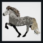 Tolting Icelandic Horse Art Deco Astrid Poster<br><div class="desc">My Painting of my Icelandic mare with a colour Change to Astrid,  done in an Art Deco Style.</div>