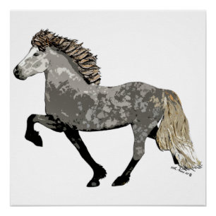 Tolting Icelandic Horse Art Deco Astrid Poster