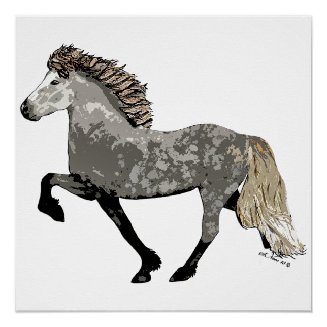 Tolting Icelandic Horse Art Deco Astrid Poster (Front)
