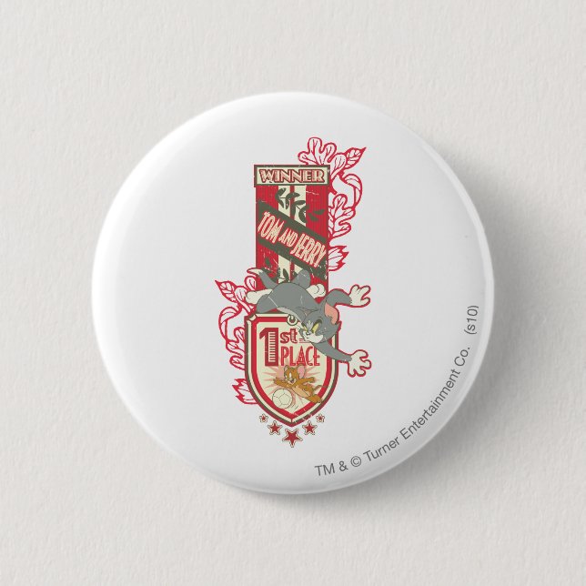 Tom and Jerry 1st Place 1 6 Cm Round Badge (Front)