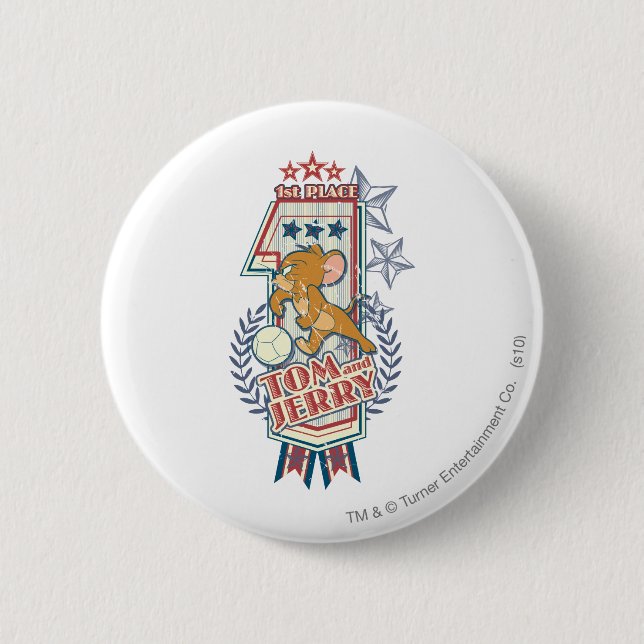 Tom and Jerry 1st Place 2 6 Cm Round Badge (Front)