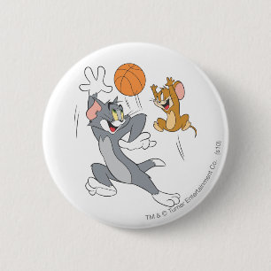 Tom and Jerry Basketball 1 6 Cm Round Badge