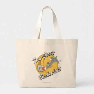 Tom and Jerry Basketball 2 Large Tote Bag