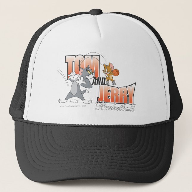 Tom and Jerry Basketball 3 Trucker Hat (Front)