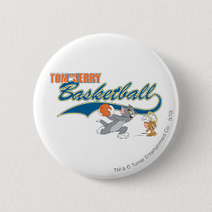 Tom and Jerry Basketball 5 6 Cm Round Badge