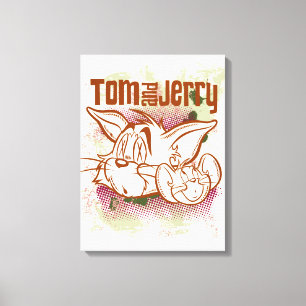 Tom and Jerry Brown and Green Canvas Print