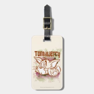 Tom and Jerry Brown and Green Luggage Tag